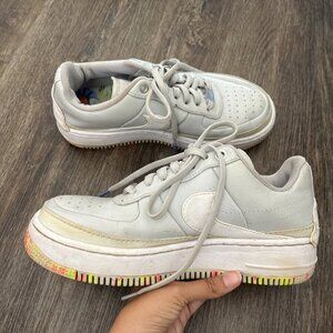 Nike Air Force 1 Jester XX Floral Print Womens Sz 7.5 Platinum White AV2461-001